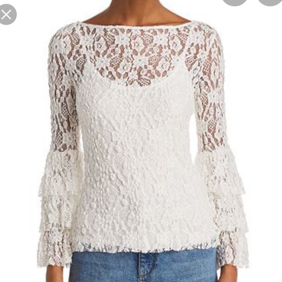 Bailey 44 Tops - NWOT BAILEY 44 SILK LACE TOP WITH TIERED SLEEVE